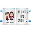 Like Mother Like Daughter Doll Woman Sitting Watercolor Style Personalized Mug