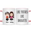Like Mother Like Daughter Doll Woman Sitting Watercolor Style Personalized Mug