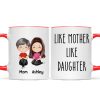 Like Mother Like Daughter Doll Woman Sitting Watercolor Style Personalized Mug