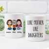 Like Mother Like Daughter Doll Woman Sitting Watercolor Style Personalized Mug