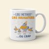Like Mother Like Daughter, Gift For Mom, Personalized Mug, Pigeon Bird Mug, Mother's Day Gift