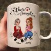 Like Mother Like Daughter Pretty Cartoon Mom & Daughter Personalized Mug