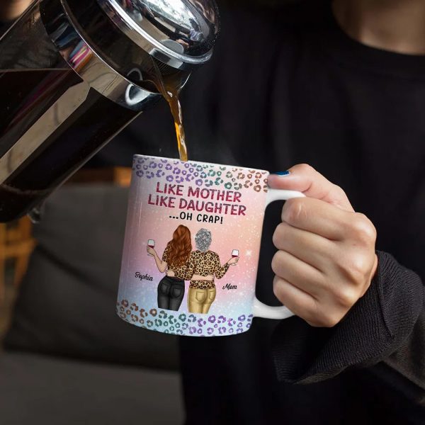 Like Mother Like Daughter Twinkle Leopard - Personalized White Edge-to-Edge Mug