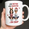 Like Mother Like Daughter With Cartoon Characters - Personalized Custom Coffee Mug - FAM773_MG