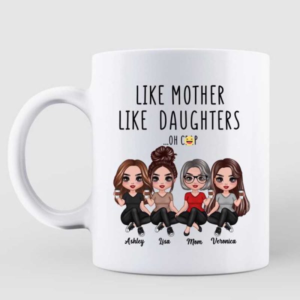 Like Mother Like Daughters Personalized Mug, Gift For Mom, For Daughters