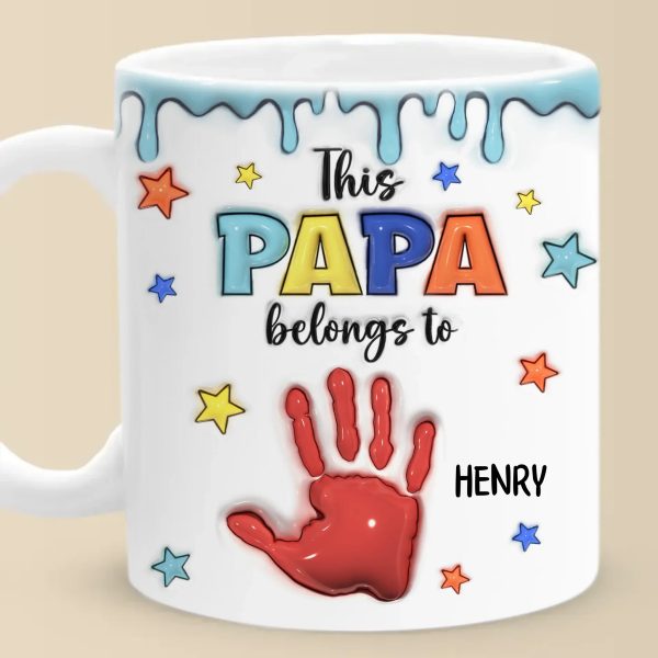 Little Hands, Big Love - Family Personalized Custom 3D Inflated Effect Printed Mug - Father's Day, Gift For Dad, Grandpa