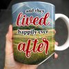 Lived Happily Ever After Vintage Car And Couple Design - Personalized Custom Coffee Mug - CPL114_MG