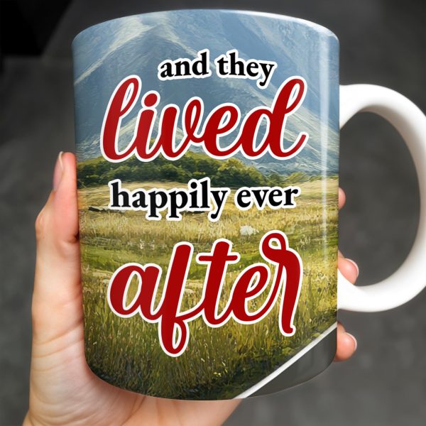Lived Happily Ever After Vintage Car And Couple Design - Personalized Custom Coffee Mug - CPL114_MG
