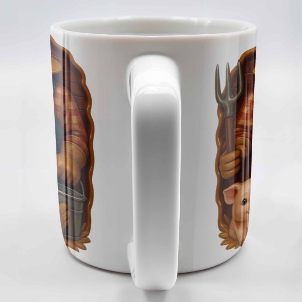 Livestock Farmer With Pig And Chicken - Personalized Custom Coffee Mug - FAM380_MG