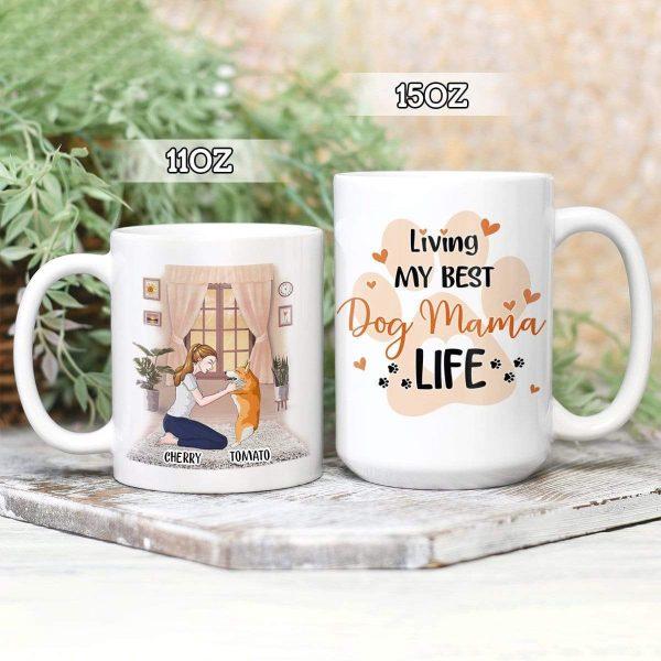 Living My Best Dog Mama Life Dog Coffee Mug, HN590