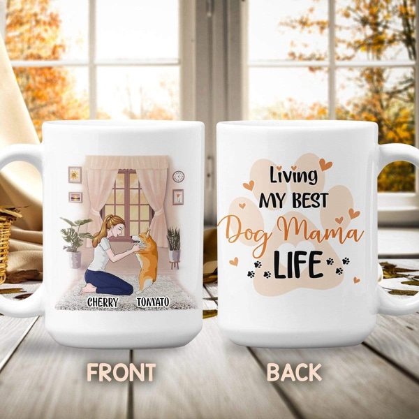 Living My Best Dog Mama Life Dog Coffee Mug, HN590