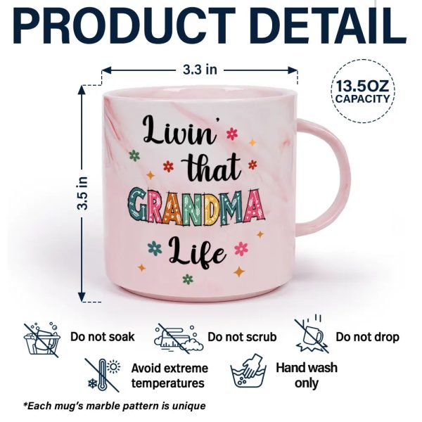 Living That Grandma Life - Personalized Marble Mug
