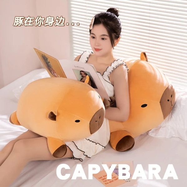 Long Capybara Plush Pillow Soft Stuffed Cushion