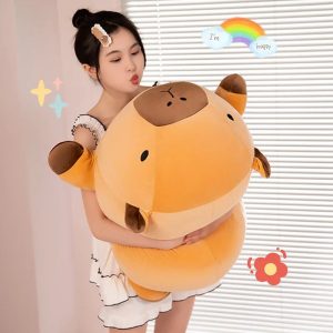 Long Capybara Plush Pillow Soft Stuffed Cushion