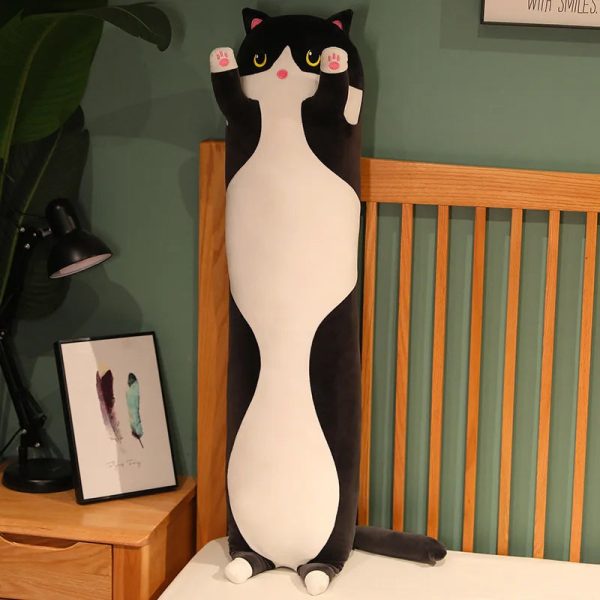Long Cat Plush Toy Soft Pillow for Kids Girls Sleep