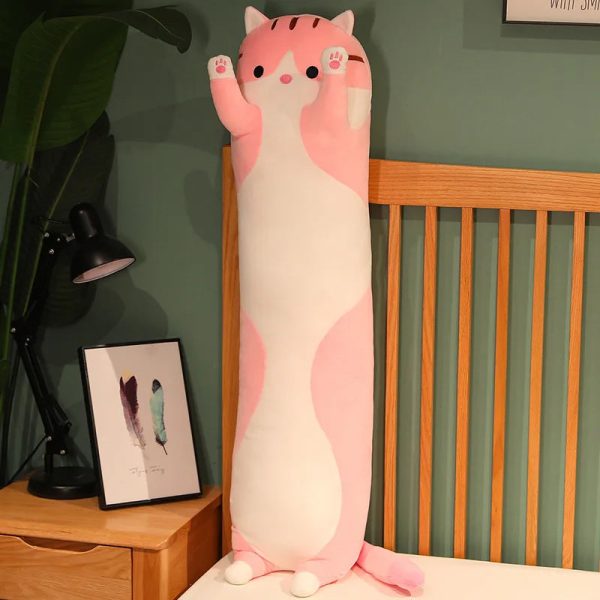 Long Cat Plush Toy Soft Pillow for Kids Girls Sleep
