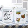 Long Distance Best Friend Moving Gift Watercolor Wildflower State Map Personalized Mug