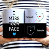 Long Distance Besties I Miss Your Face Never Too Far - Personalized White Edge-to-Edge Mug