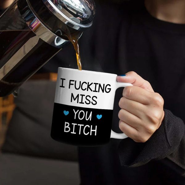 Long Distance Besties I Miss Your Face Never Too Far - Personalized White Edge-to-Edge Mug