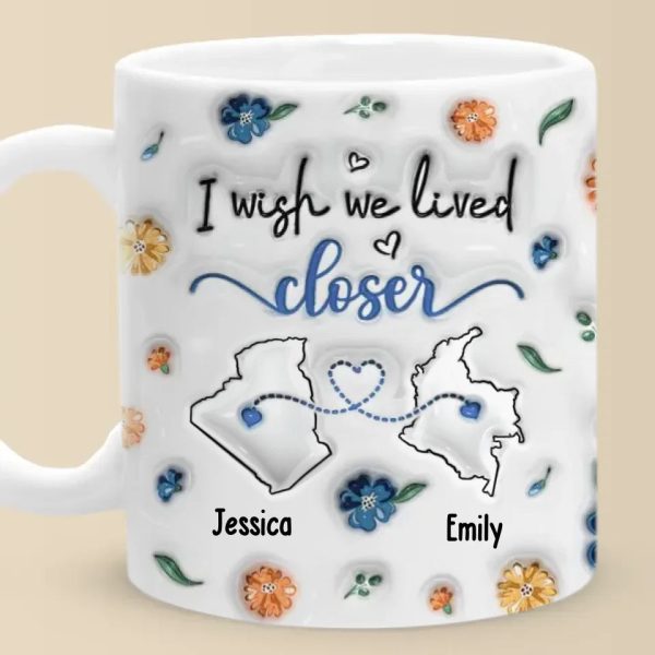 Long Distance The Love Between Family - Family Personalized Custom 3D Inflated Effect Printed Mug - Gift For Family Members