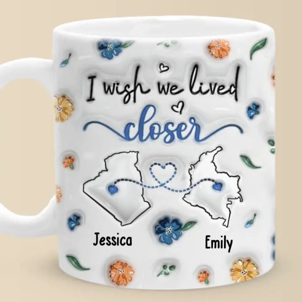 Long Distance The Love Between Family - Family Personalized Custom 3D Inflated Effect Printed Mug - Gift For Family Members