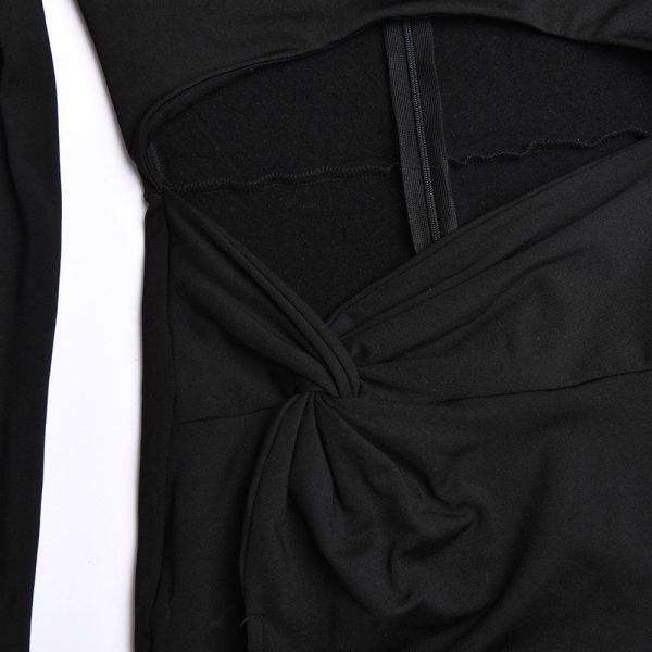Long Sleeve  Cut Out High Split Maxi Dress