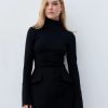 Long Sleeve High Neck Mini Dress
