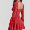 Long Sleeve Lace Square Neck Mini Dress