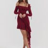 Long Sleeve Off-shoulder Ruffle Mini Dress