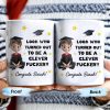 Look Who Turned Out To Be A Clever F*cker, Graduation Cap and Stars - Personalized Custom Coffee Mug - GRAD027_MG