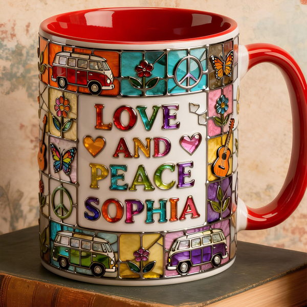 Love And Peace - Personalized Accent Mug - Gift For Traveling Lovers HH01