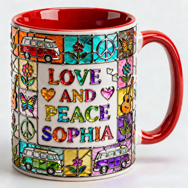 Love And Peace - Personalized Accent Mug - Gift For Traveling Lovers HH01