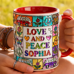 Love And Peace - Personalized Accent Mug - Gift For Traveling Lovers HH01