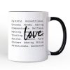 Love Definition Words Personalized Mug, Minimalist Valentine Inspirational Love Gift with Custom Name