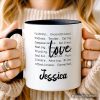 Love Definition Words Personalized Mug, Minimalist Valentine Inspirational Love Gift with Custom Name
