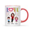 LOVE Happy Doll Grandma Mom With Kids Personalized Mug