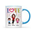 LOVE Happy Doll Grandma Mom With Kids Personalized Mug