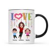 LOVE Happy Doll Grandma Mom With Kids Personalized Mug