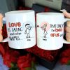 Love Is Calling Each Other Names, Gift For Couple, Personalized Mug, Stick Couple Coffee Mug, Couple Gift