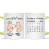 Love Is Growing Old Together Anniversary Calendar Keepsake Personalized Mug