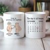 Love Is Growing Old Together Anniversary Calendar Keepsake Personalized Mug