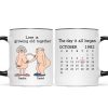 Love Is Growing Old Together Anniversary Calendar Keepsake Personalized Mug