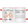Love Is Growing Old Together Anniversary Calendar Keepsake Personalized Mug