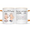 Love Is Growing Old Together Anniversary Calendar Keepsake Personalized Mug