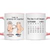 Love Is Growing Old Together Anniversary Calendar Keepsake Personalized Mug