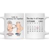 Love Is Growing Old Together Anniversary Calendar Keepsake Personalized Mug