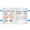 Love Is Growing Old Together Anniversary Calendar Keepsake Personalized Mug
