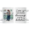 Love Is Two People Dancing In The Kitchen Couple Personalized Mug, Gift For Him, For Her, Boyfriend, Girlfriend, Husband, Wife