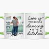 Love Is Two People Dancing In The Kitchen Couple Personalized Mug, Gift For Him, For Her, Boyfriend, Girlfriend, Husband, Wife