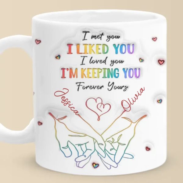 Love Knows No Gender - Couple Personalized Custom 3D Inflated Effect Printed Mug - Gift For Husband Wife, Anniversary, LGBTQ+